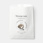 Einfache Beagle Hunde Hochzeit Vielen Dank für Ihr Geschenktütchen (Vorderseite)