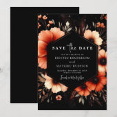 Einfache bearbeitbare Terracotta Wedding Save The Date (Vorne/Hinten)