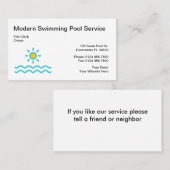 Einfache Bedienung des Pools Visitenkarte (Vorne/Hinten)