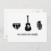 Einfache Bedürfnisse Postkarte (Vorne/Hinten)