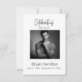 Einfache Beerdigung Beileid Foto Gedenkkarte Einladung (Vorderseite)