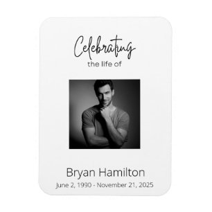 Einfache Beerdigung Beileid Foto Memorial Magnet