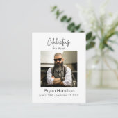 Einfache Beerdigung Beileid Foto Memorial Postkarte (Stehend Vorderseite)