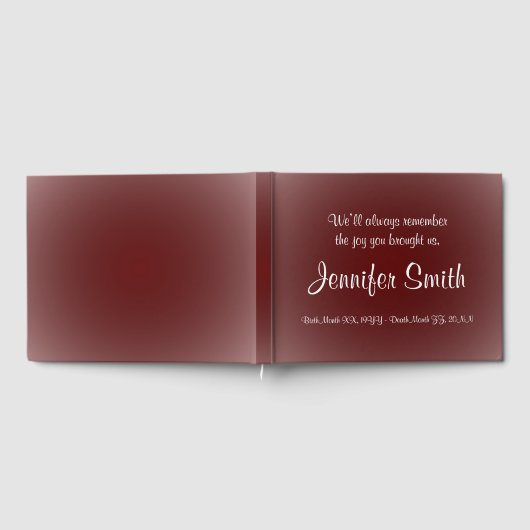 Einfache Beerdigung Beileid Gäestbook Gästebuch (Voll)