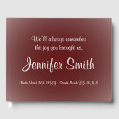 Einfache Beerdigung Beileid Gäestbook Gästebuch (Vorderseite)