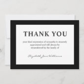 Einfache Beerdigung Black Boarder Danke Karte (Vorderseite)