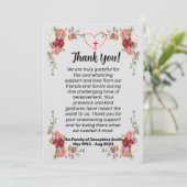 Einfache Beerdigung Dankeschön-Karte für Beileid Einladung (Stehend Vorderseite)