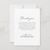 Einfache Beerdigung Dankeschön Memorial Card Dankeskarte (Rückseite)