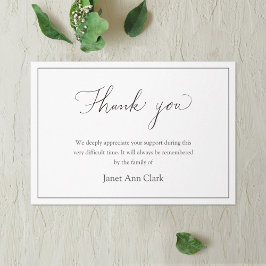 Einfache Beerdigung Dankeschön Note Card Dankeskarte