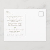 Einfache Beerdigung Dankeskarten mit Grün III Postkarte (Rückseite)