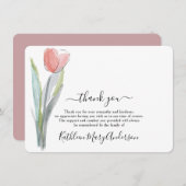 Einfache Beerdigung der Wasserfarbe Tulip Dankesch Dankeskarte (Vorne/Hinten)