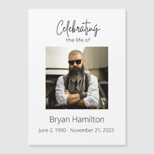 Einfache Beerdigung des Lebens Magneteinladung (Vorderseite)