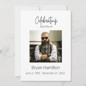 Einfache Beerdigung des Programms "Leben" Einladung (Vorderseite)