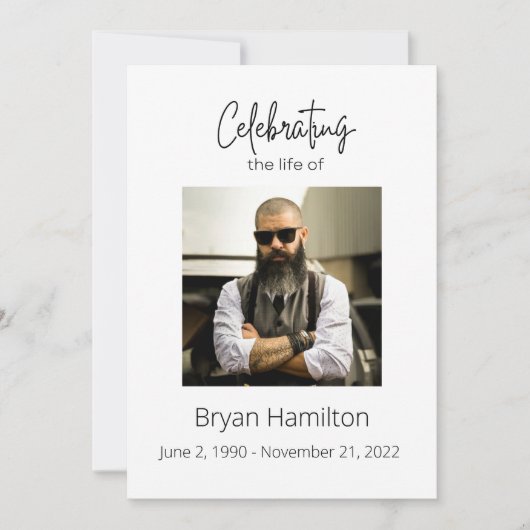 Einfache Beerdigung des Programms "Leben" Einladung (Vorderseite)