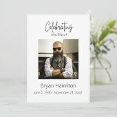 Einfache Beerdigung des Programms "Leben" Einladung (Stehend Vorderseite)