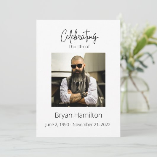 Einfache Beerdigung des Programms "Leben" Einladung (Stehend Vorderseite)