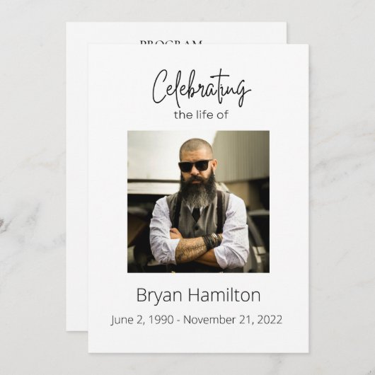 Einfache Beerdigung des Programms "Leben" Einladung (Vorne/Hinten)