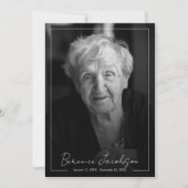 Einfache Beerdigung eines eleganten Gedächtnisses Einladung (Vorderseite)