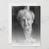 Einfache Beerdigung eines eleganten Gedächtnisses Einladung (Vorderseite)