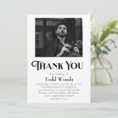 Einfache Beerdigung Foto Beileid Danke Karte (Stehend Vorderseite)