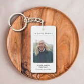 Einfache Beerdigung Foto Beileid Gedenkgebet Schlüsselanhänger