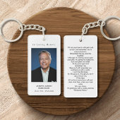 Einfache Beerdigung Foto Beileid Gedenkgebet Schlüsselanhänger