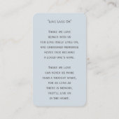 Einfache Beerdigung Foto Beileid Gedenkkarte Visitenkarte (Rückseite)