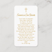 Einfache Beerdigung Foto Beileid Gedenkkarte Visitenkarte (Rückseite)