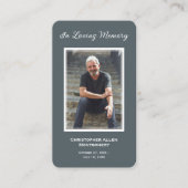 Einfache Beerdigung Foto Beileid Gedenkkarte Visitenkarte (Vorderseite)