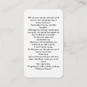 Einfache Beerdigung Foto Beileid Gedenkkarte Visitenkarte (Rückseite)