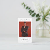 Einfache Beerdigung Foto Beileid Gedenkkarte Visitenkarte (Stehend Vorderseite)
