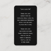 Einfache Beerdigung Foto Beileid Gedenkkarte Visitenkarte (Rückseite)