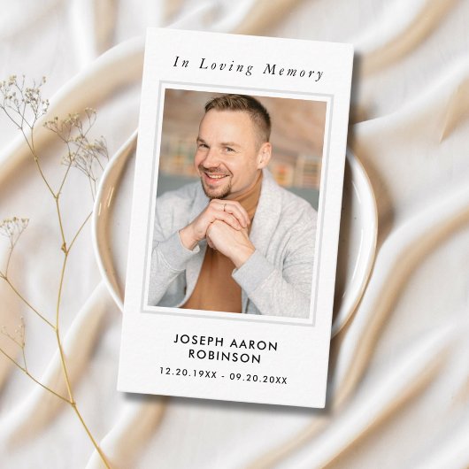 Einfache Beerdigung Foto Beileid Gedenkkarte Visitenkarte