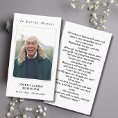 Einfache Beerdigung Foto Beileid Gedenkkarte Visitenkarte