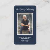 Einfache Beerdigung Foto Beileid Gedenkkarte Visitenkarte (Vorderseite)