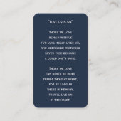 Einfache Beerdigung Foto Beileid Gedenkkarte Visitenkarte (Rückseite)