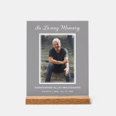 Einfache Beerdigung Foto Beileid Memorial Acrylschild (Vorderseite)