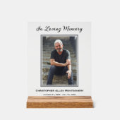 Einfache Beerdigung Foto Beileid Memorial Acrylschild (Vorderseite)
