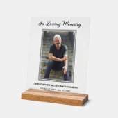Einfache Beerdigung Foto Beileid Memorial Acrylschild (Winkel)