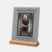 Einfache Beerdigung Foto Beileid Memorial Acrylschild (Winkel)