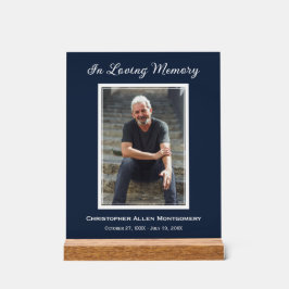 Einfache Beerdigung Foto Beileid Memorial Acrylschild