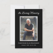 Einfache Beerdigung Foto Beileid Memorial Mitteilungskarte (Vorderseite)