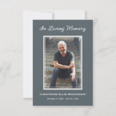 Einfache Beerdigung Foto Beileid Memorial Mitteilungskarte (Vorderseite)