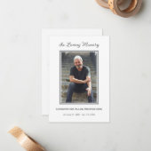 Einfache Beerdigung Foto Beileid Memorial Mitteilungskarte (Vorderseite/Rückseite Beispiel)