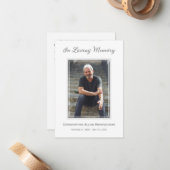 Einfache Beerdigung Foto Beileid Memorial Mitteilungskarte (Vorderseite/Rückseite Beispiel)