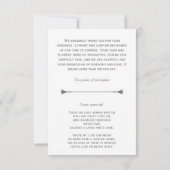 Einfache Beerdigung Foto Beileid Memorial Mitteilungskarte (Rückseite)