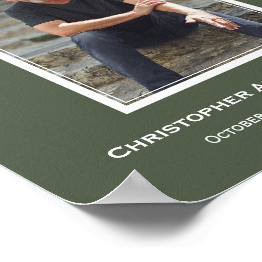 Einfache Beerdigung Foto Beileid Memorial Poster (Ecke)