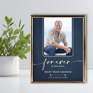 Einfache Beerdigung Foto Beileid Memorial Poster