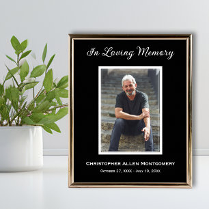 Einfache Beerdigung Foto Beileid Memorial Poster