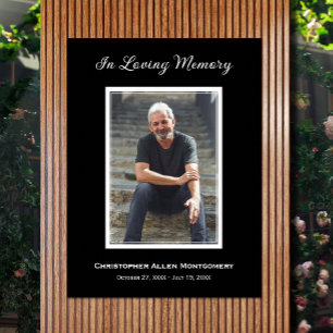 Einfache Beerdigung Foto Beileid Memorial Poster